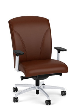 Brown Leather Heavy Duty Office Chair - Oslo Series
