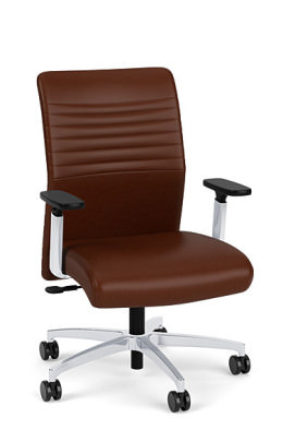 Brown Leather Mid Back Office Chair - Proform Series