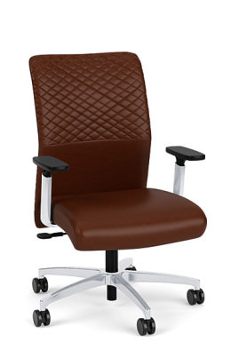 Brown Leather Mid Back Office Chair - Proform Series