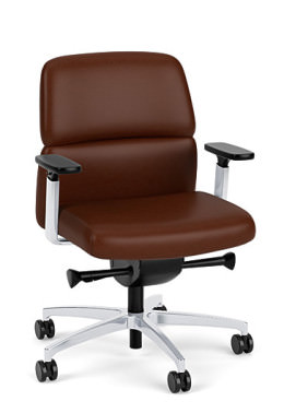 Brown Leather Mid Back Office Chair - Vero Series