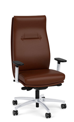 Brown Leather High Back Office Chair - Linate Series