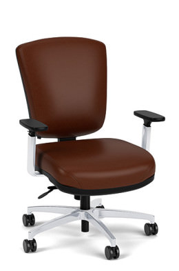 Brown Leather Mid Back Office Chair - Brisbane Series
