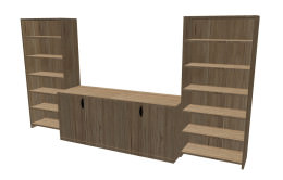 Storage Credenza with Bookcases - PL Laminate Series