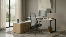 Modern L Shaped Desk with Storage
