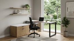 Modern L Shaped Desk with Storage