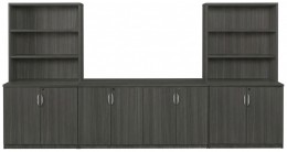 Credenza Wall Unit with Open Shelf Storage