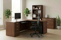 L Shaped Desk with Storage