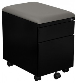 2 Drawer Mobile Pedestal with Cushion Top