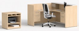 L Shaped Reception Desk with Drawers