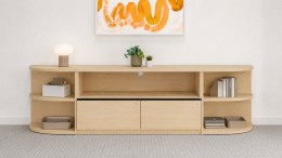 Credenza with Bookcase Storage Set