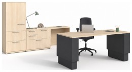 Height Adjustable Desk with Storage Set