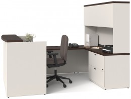 U Shaped Reception Desk with Hutch