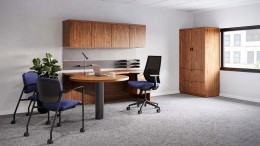 L Shaped Peninsula Desk with Storage Set