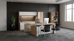 U Shaped Reception Desk with Hutch