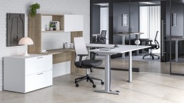 Sit Stand U Shaped Desk with Storage