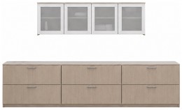 Lateral File and Wall Mounted Hutch Set