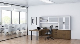 L Shaped Desk with Storage