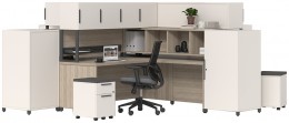 4 Person Office Workstation with Storage