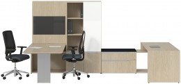 U Shaped Desk with Storage