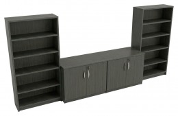 Storage Credenza with Bookcases