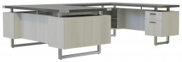 U Shaped Desk with Drawers