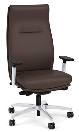 Leather Executive High Back Chair with Lumbar Support - Linate Series
