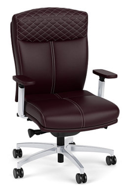 Leather Executive Mid Back Chair with Lumbar Support - Carmel Series