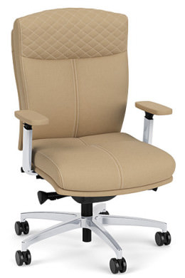 Leather Executive Mid Back Chair with Lumbar Support - Carmel Series