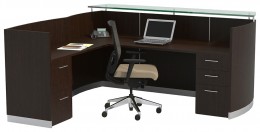 L Shaped Reception Desk with Drawers