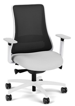 White Ergonomic Chair with Black Mesh Back - Genie Series