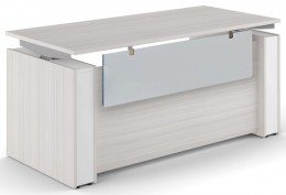 Sit Stand Desk with Acrylic Modesty Panel