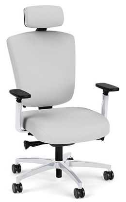 White Office Chair with Headrest - Heavy Duty - Brisbane HD Series