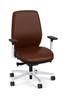 Brown Leather Mid Back Office Chair
