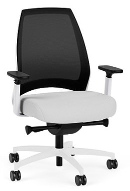 White Office Chair with Black Mesh Back - 4U Series