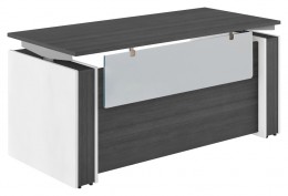 Standing Desk with Acrylic Modesty Panel
