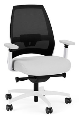 White Leather Office Chair with Lumbar Support - 4U Series