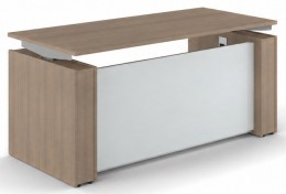 Standing Desk with Glass Modesty Panel