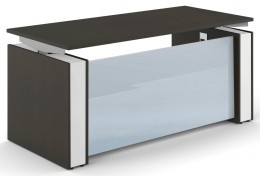 Sit Stand Desk with Glass Modesty Panel