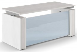 Standing Desk with Glass Modesty Panel