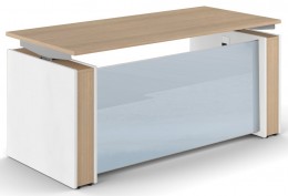 Standing Desk with Glass Modesty Panel