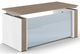 Standing Desk with Glass Modesty Panel