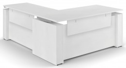 L Standing Desk with Laminate Modesty Panels