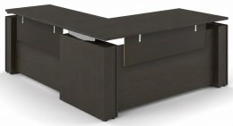 L Standing Desk with Laminate Modesty Panels