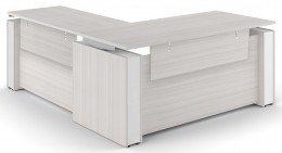 L Shape Standing Desk with Modesty Panels