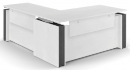L Shape Standing Desk with Modesty Panels