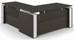 L Shape Standing Desk with Modesty Panels