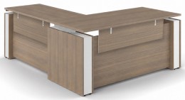 L Shape Standing Desk with Modesty Panels