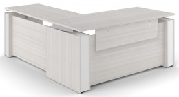 U Shaped Desk with Hutch and Drawers