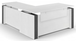 Sit Stand L Desk with Modesty Panel
