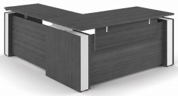 Sit Stand L Desk with Modesty Panel